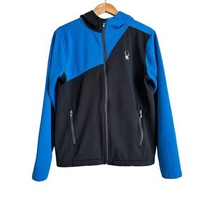 Spyder Men’s Soft Shell Hooded Jacket – Full Zip – Size Small EUC